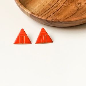 80’s Enamel Triangle Earrings